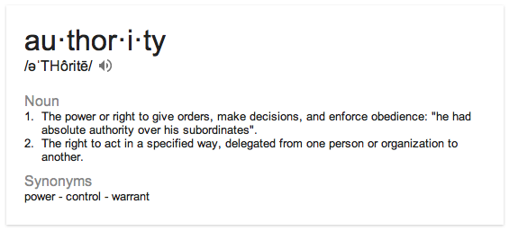 The definition of authority 